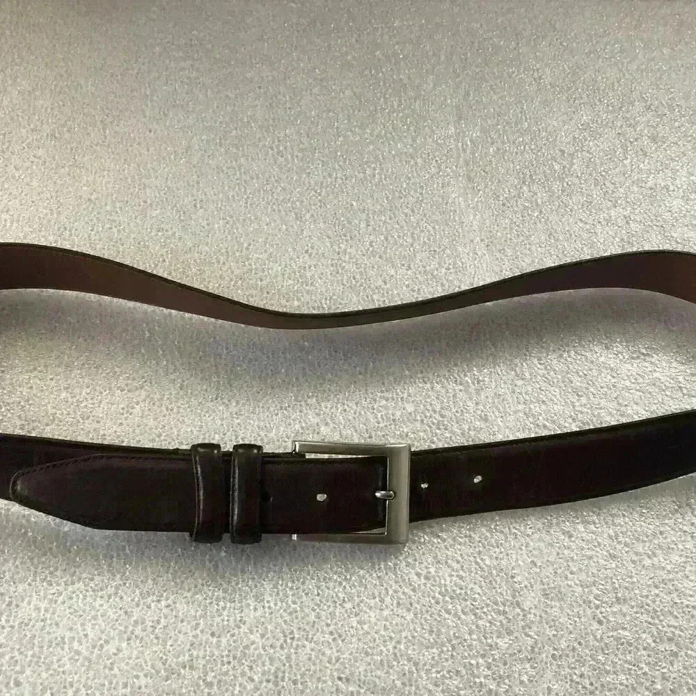 Allen Edmunds Men's Black Leather Belt Size XL